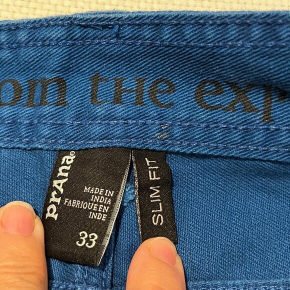 Prana Jeans Mens 34‎ x 30 Teal Denim Pants Slim Fit Stretch Straight Leg Stretch - Picture 2 of 10